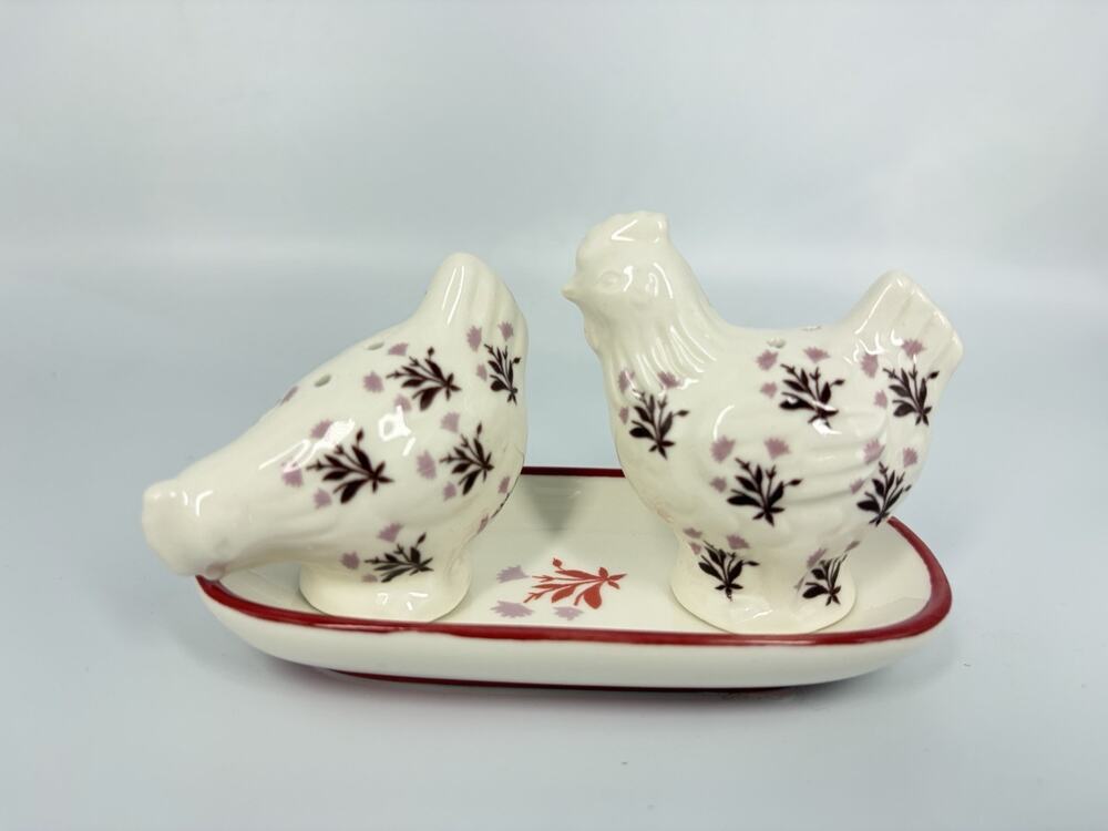 Anthropologie Millie Stoneware Chicken Salt & Pepper Shakers